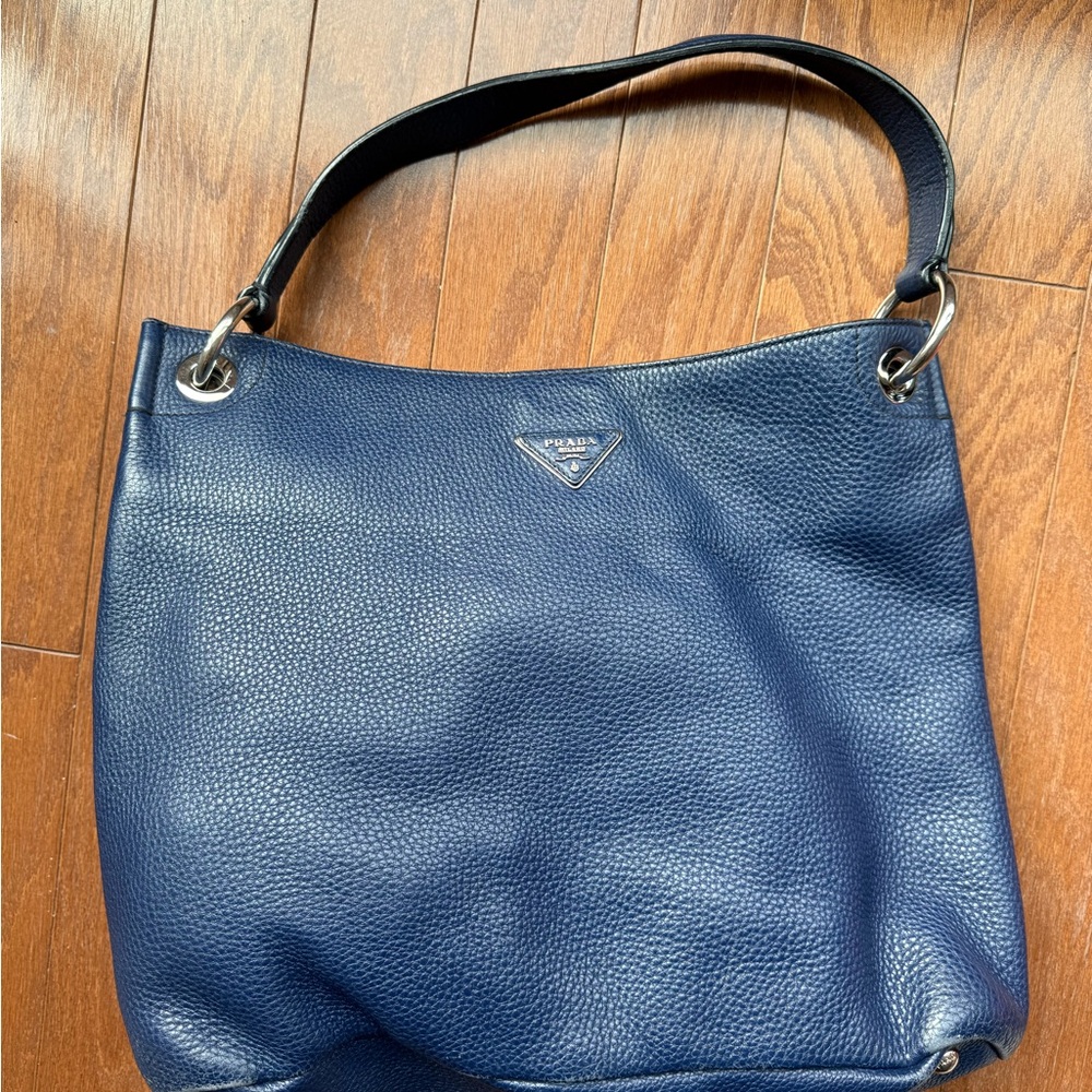 Prada Navy Blue Leather Women's Bag